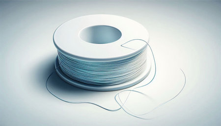 3d rendering of a spool of wire on a white background