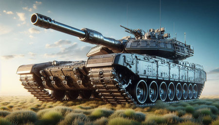 3D CG rendering of tank. 3D CG. High resolution.の写真素材
