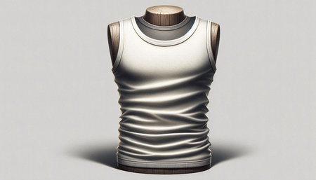 Blank silver t-shirt template on a mannequin 3d rendering