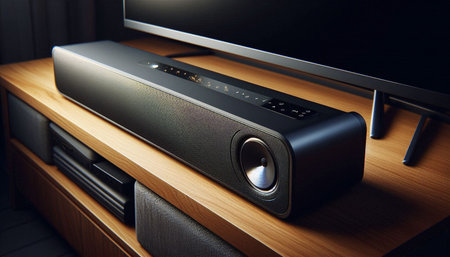 loudspeaker on the background of a modern interior. close-up