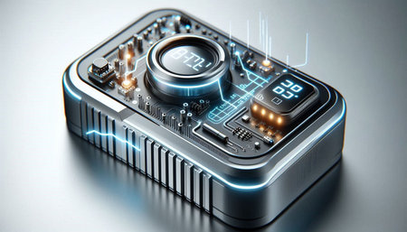 3d rendering of a cpu with circuit board and microchips