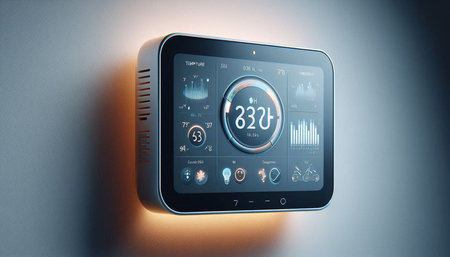 Futuristic smart watch with glowing display. 3D Rendering