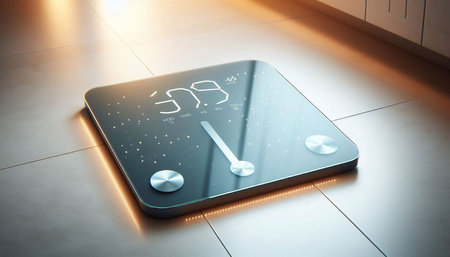 Highly rendering of a clock on a floor in a modern kitchen