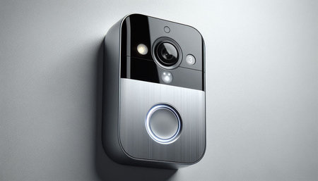 3d rendering of a smart speaker on a wall in a room