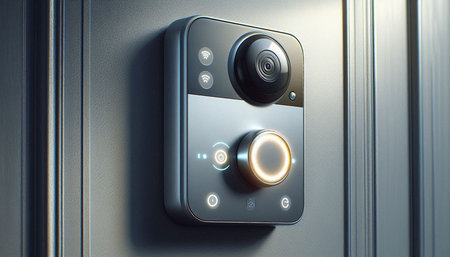 Close-up of a button on a safe. 3d rendering