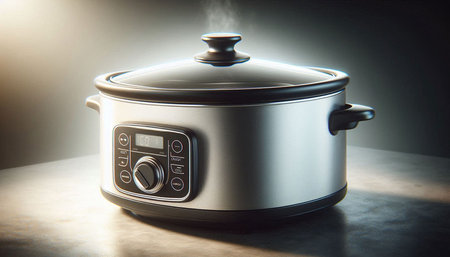 Cooking pot on a dark background. 3d rendering toned image
