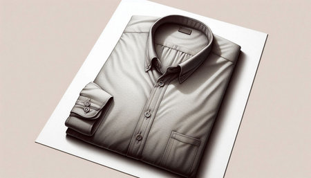 Men's shirt on a white background. 3D illustration. Top view.