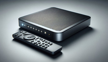 Remote control and TV remote control on a gray background, close-up