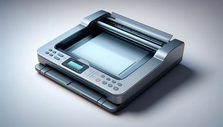 Printer isolated on the white background. 3d render illustration.