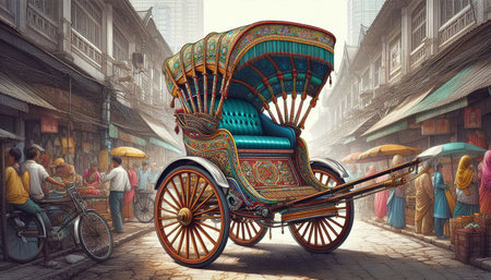Rickshaw in the old town of Kuala Lumpur, Malaysia.
