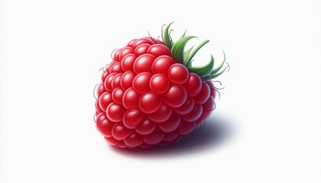 Ripe raspberry on a white background. 3d illustration. Isolated.