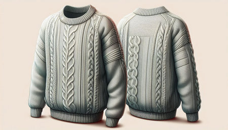 Woolen sweater on a beige background. 3d renderの写真素材