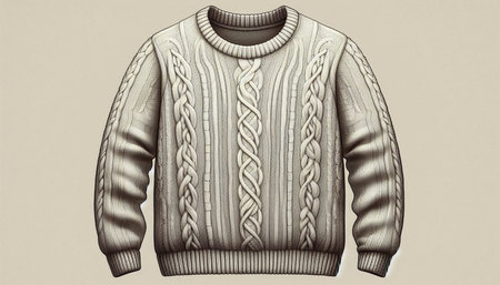 Illustration of a knitted sweater with a pattern on a white background