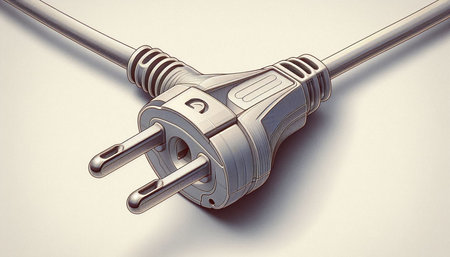 Electrical plug on a white background. 3d render illustration.