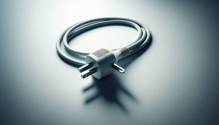 Electric plug on a white background. 3d rendering. Computer digital drawing.
