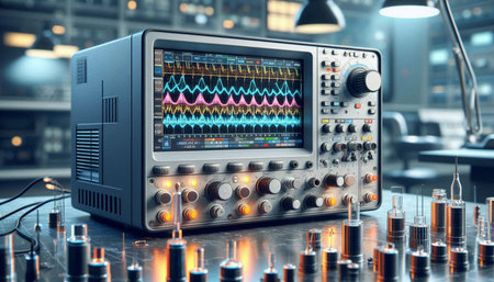 3D rendering of an electronic sound recording equipment in a recording studio