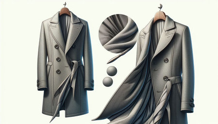Men's coat on a hanger, isolated on a white background