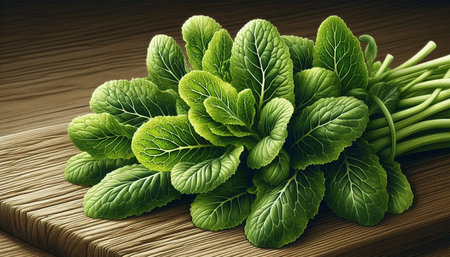Bunch of fresh chinese cabbage on a wooden board, close-up