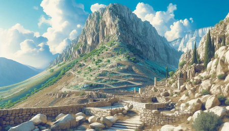 Ruins of ancient city of Chersonesos, Sevastopol, Crimea, Ukraineの写真素材