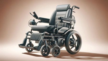 Wheelchair for disabled person. Wheelchair for disabled people. 3D rendering.の写真素材