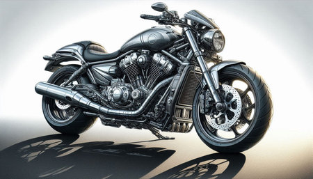 Motorcycle on a white background. 3D rendering. 3D illustration.