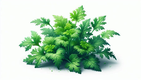 Parsley leaves isolated on white background. 3d illustration.