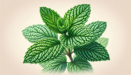 Fresh mint leaves on a white background. Close-up. Nature.