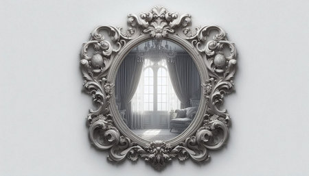 Luxury interior of the room with a mirror. 3d rendering