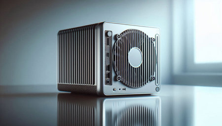 Stereo speaker on a white background. 3d render illustration.の写真素材