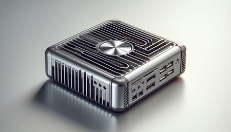 3d rendering of a metal radio isolated on a white background.