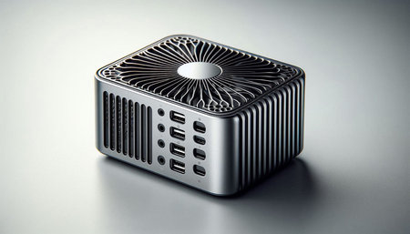 Computer cooler on a white background. Close-up. Selective focus