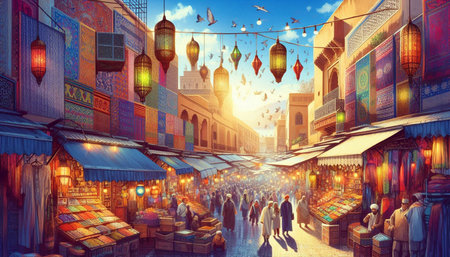Famous medina of Marrakesh in Morocco, Africa.