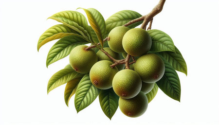 Fruits of the guava tree isolated on a white background.