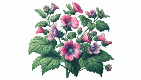 Althaea officinalis, common mallow, hibiscus