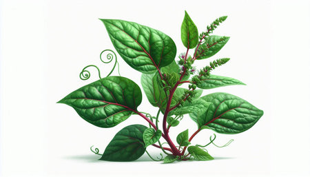 Leaves of basil isolated on white background. Realistic vector illustration.