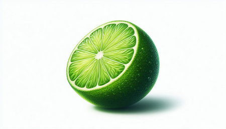 Lime slice isolated on a white background. 3d illustration.