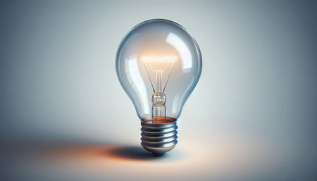 Incandescent light bulb on a white background. 3d rendering