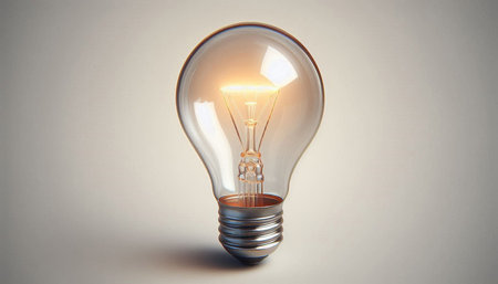Glowing light bulb on a white background. 3d rendering.