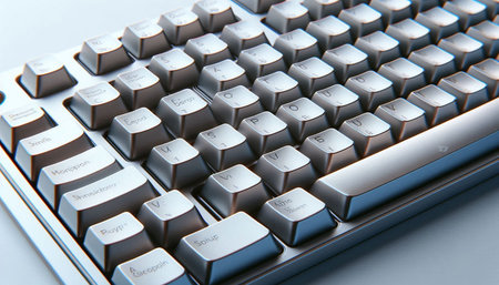 Keyboard close-up on a white background. 3d rendering