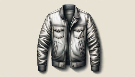 Men's leather jacket on a white background. 3d illustration.