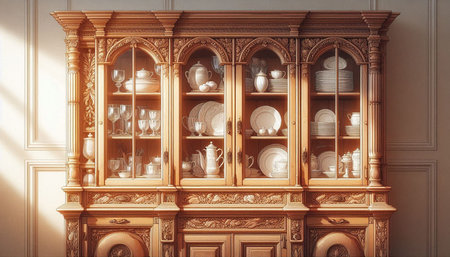 Cabinet in a classic style. 3d rendering, toned imageの写真素材