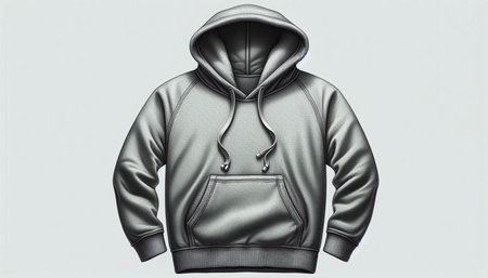 Hooded sweatshirt with a hood isolated on a white background