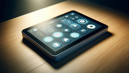 Smart phone with application icons on the screen. 3d illustration.