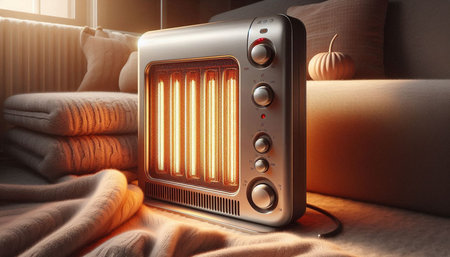 Retro radio with glowing light bulb in the interior. 3D rendering