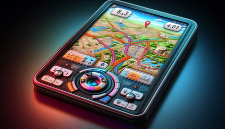 GPS navigator on a black background. 3d illustration.