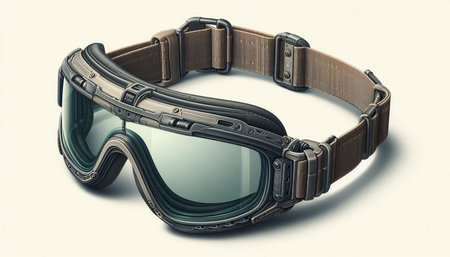 Ski goggles isolated on white background with clipping path. Extreme sport.