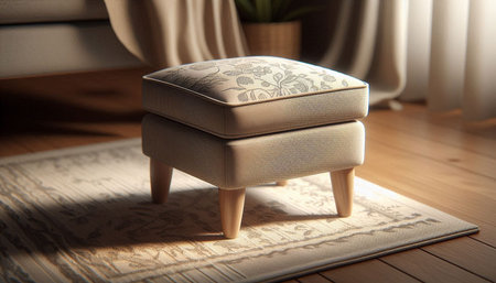 Close-up of a chair on the floor in the living roomの写真素材