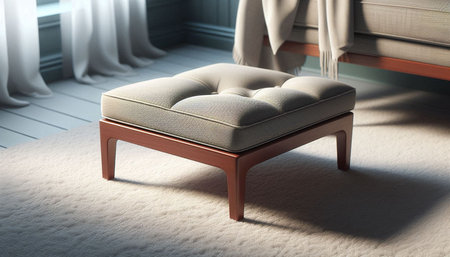 3d render of a living room with a sofa and a bedの写真素材