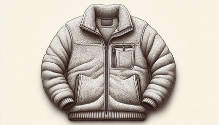 Men's winter jacket on a white background. 3d illustration.