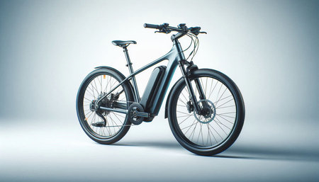 Bicycle on a white background. 3d rendering. Studio shot.